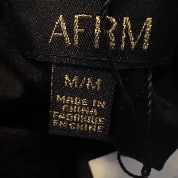 AFRM Delmi Ruched Velvet Midi Skirt Black Size M High Slit Revolve NWT - Picture 4 of 8